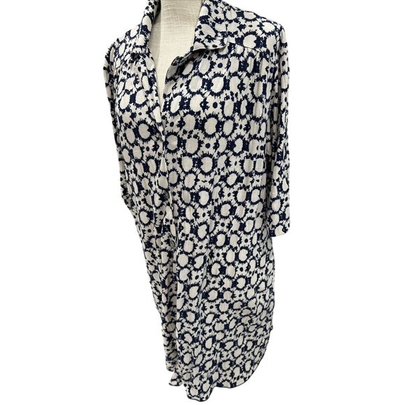 Anne Klein Womens Floral Print Button Down Shirt XL - Picture 2 of 5